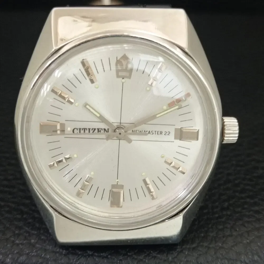 Vintage 1984 Citizen Manual Wound Mens Silver Watch & Silver Accents